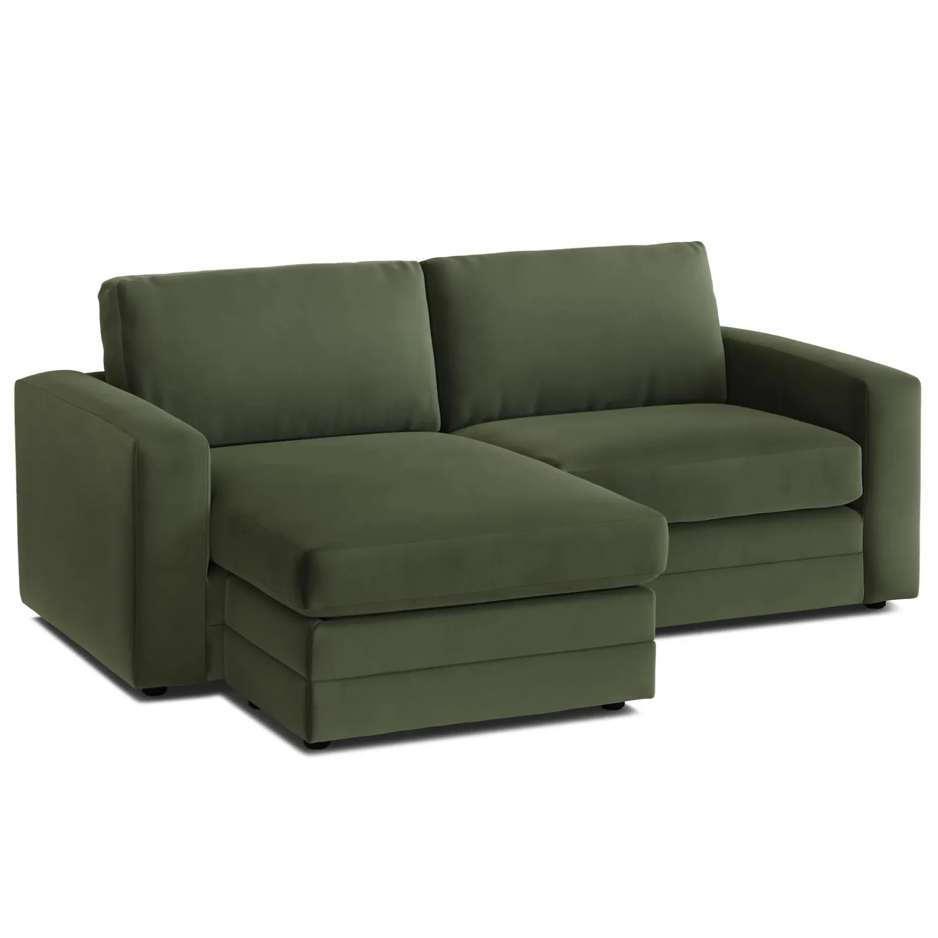Riley 84" Velvet Reversible Storage Sectional - Hale Fir Green