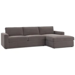 Riley 118.5" Velvet Right Sectional - Hale Warm Gray