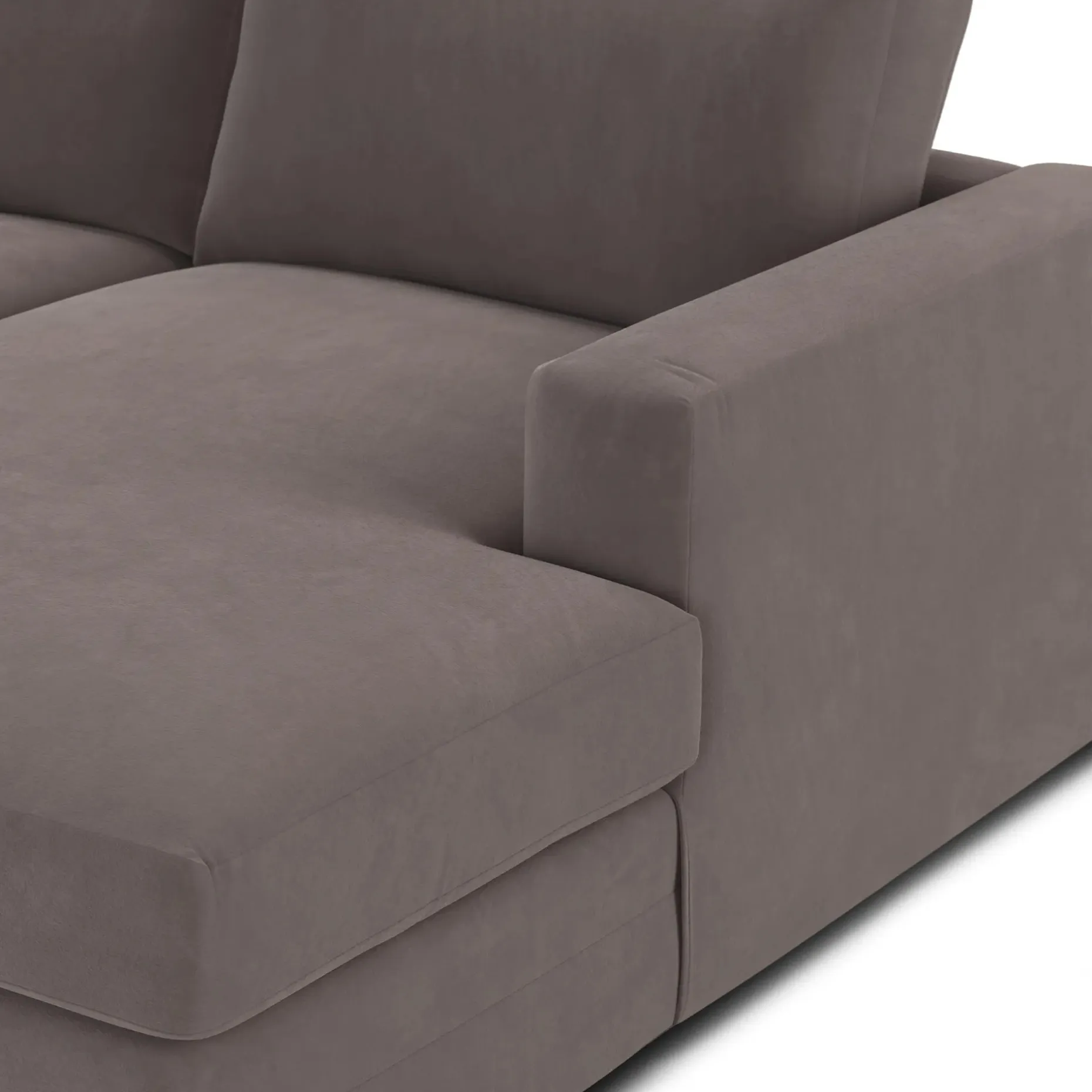 Riley 118.5" Velvet Right Sectional - Hale Warm Gray
