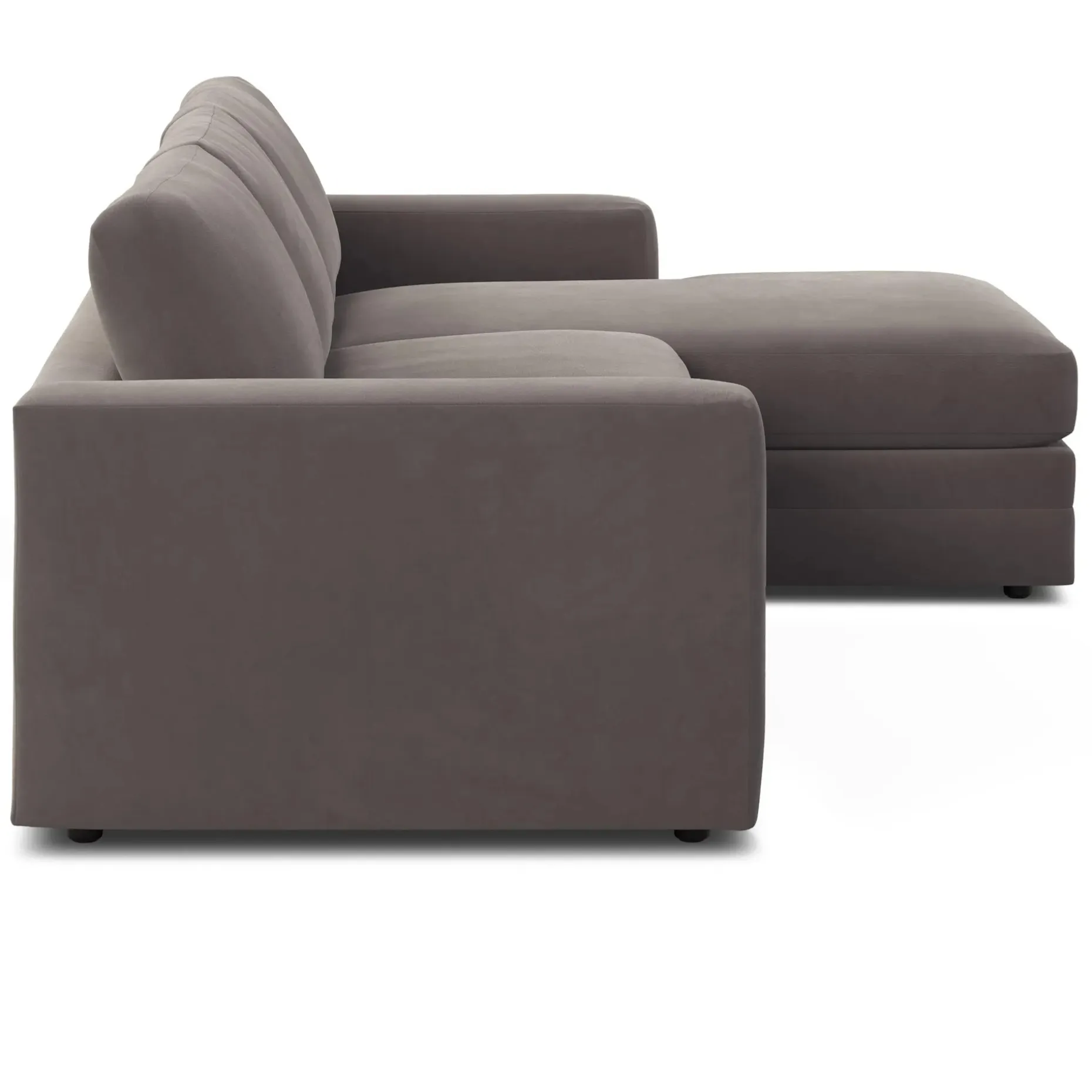 Riley 118.5" Velvet Right Sectional - Hale Warm Gray
