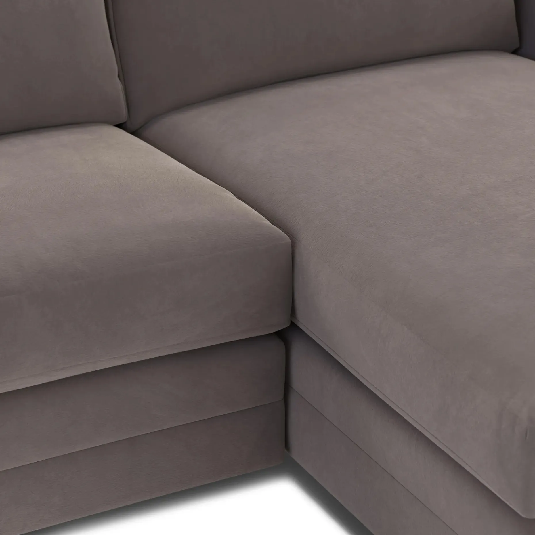 Riley 118.5" Velvet Right Sectional - Hale Warm Gray