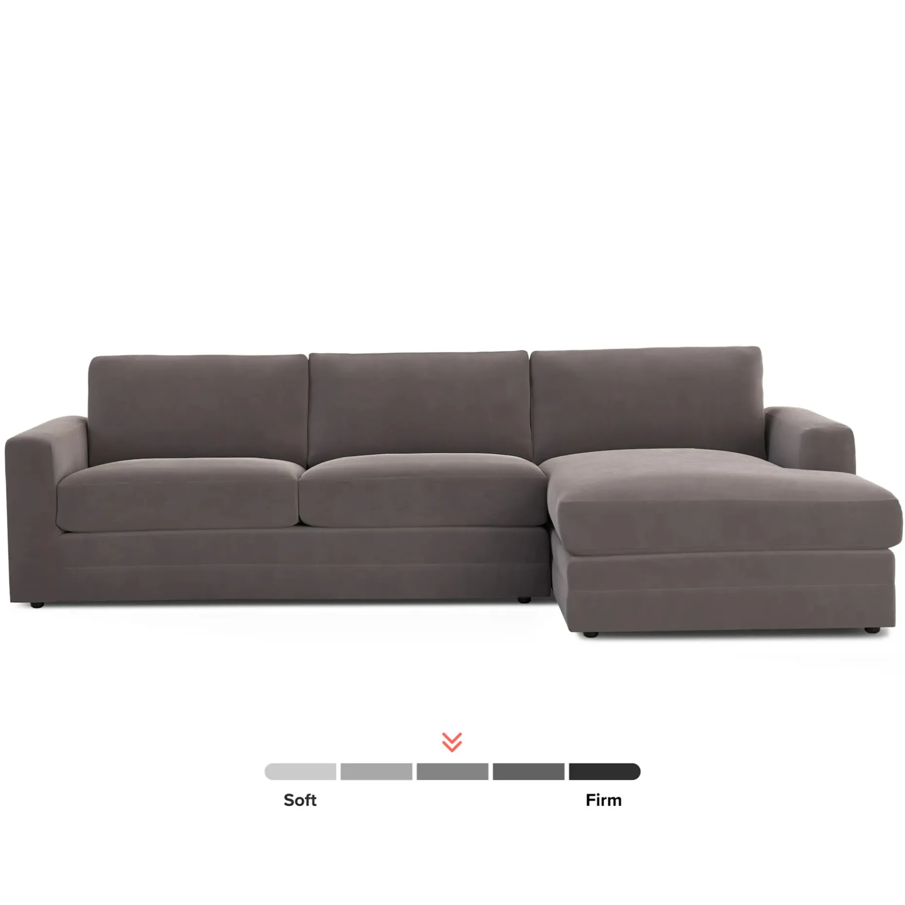 Riley 118.5" Velvet Right Sectional - Hale Warm Gray