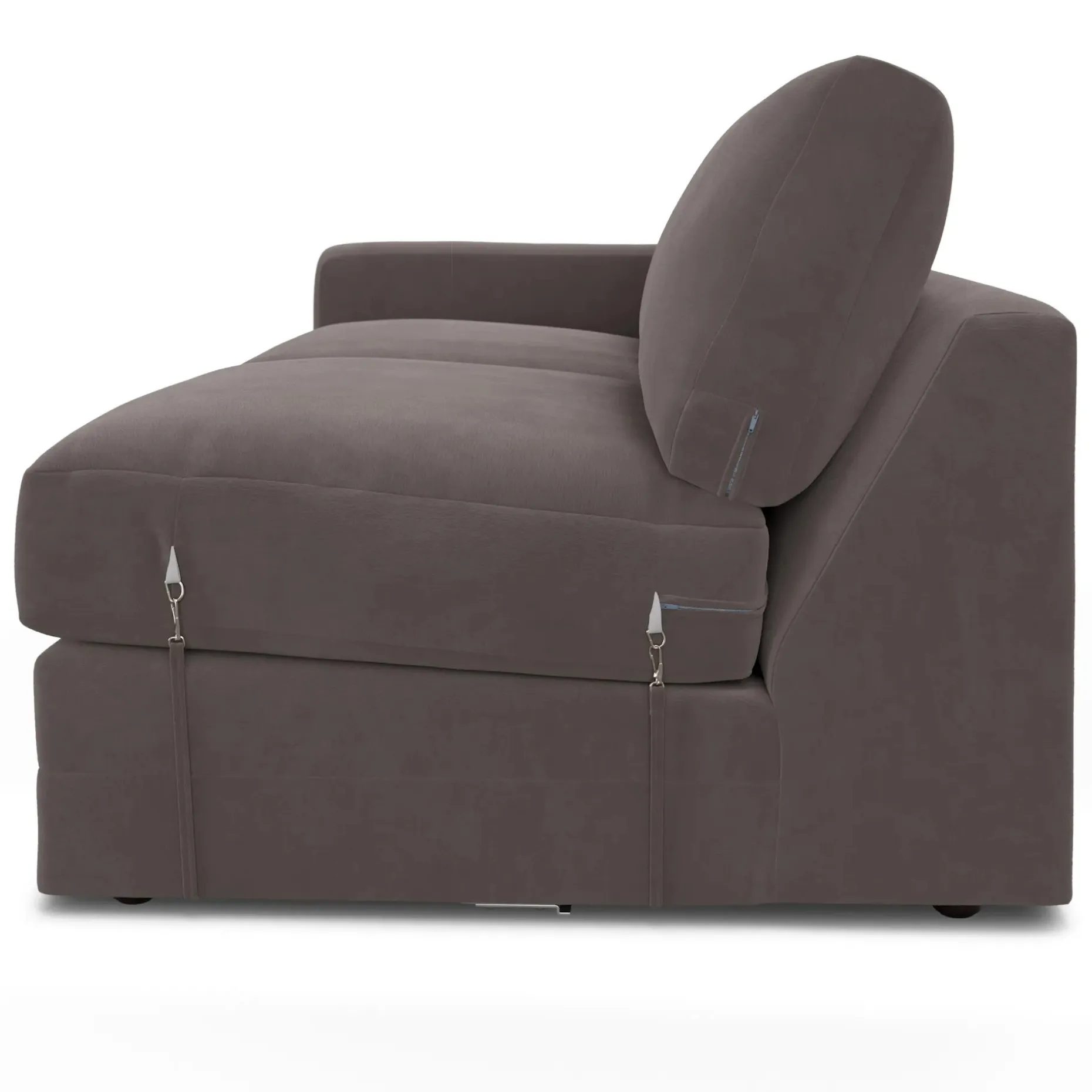 Riley 118.5" Velvet Right Sectional - Hale Warm Gray