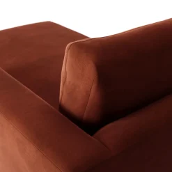 Riley 118.5" Velvet Right Sectional - Hale Rust