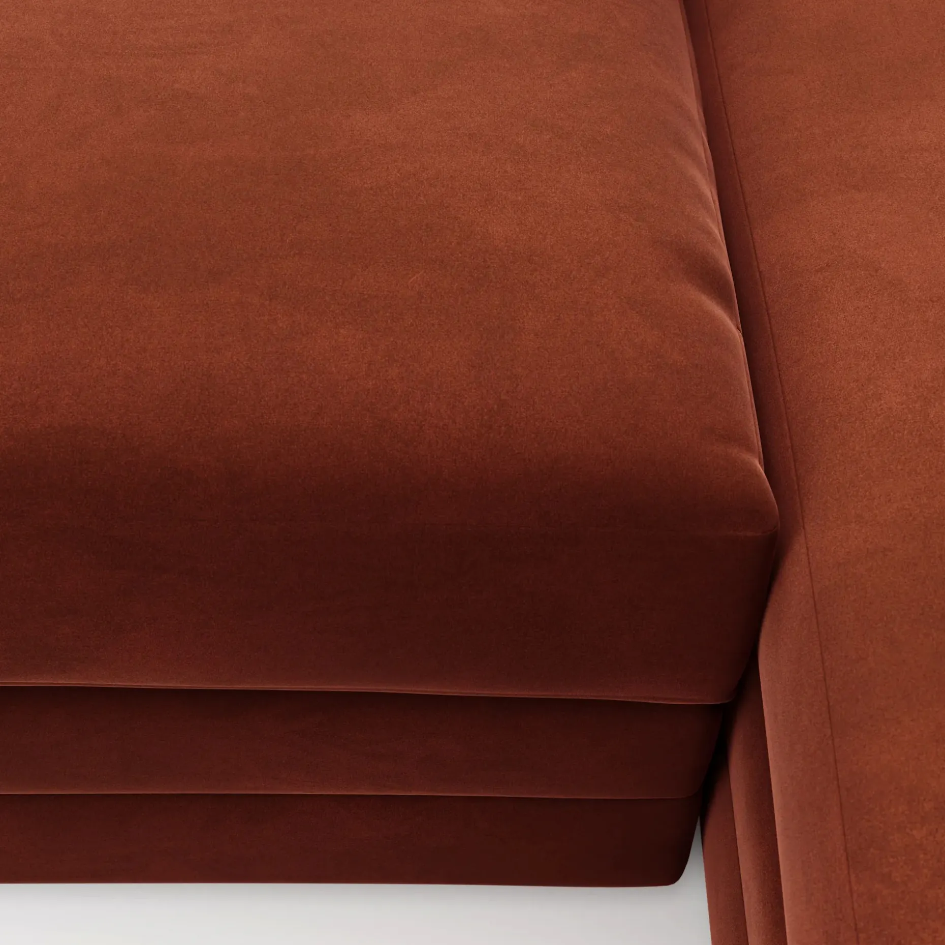 Riley 118.5" Velvet Right Sectional - Hale Rust