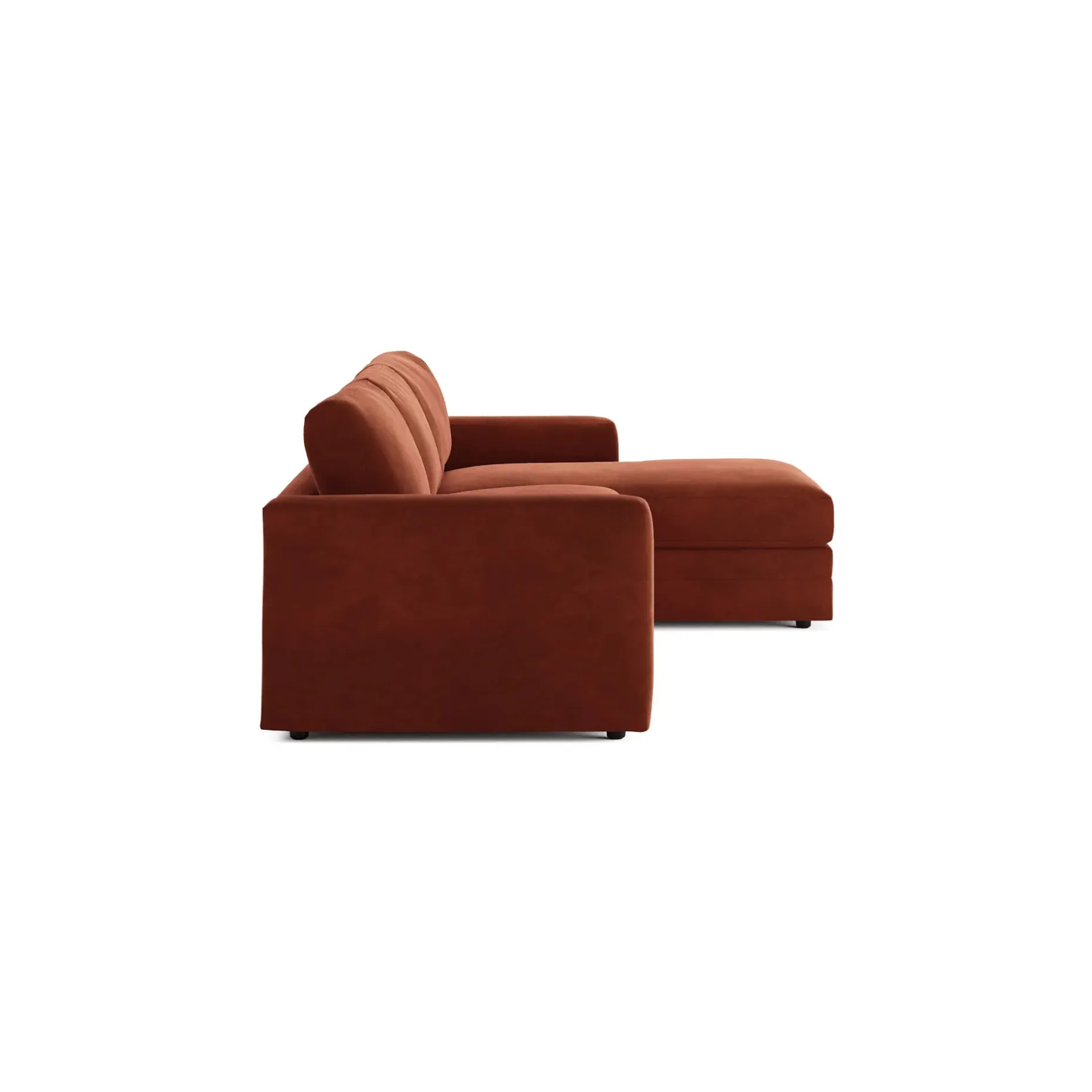 Riley 118.5" Velvet Right Sectional - Hale Rust