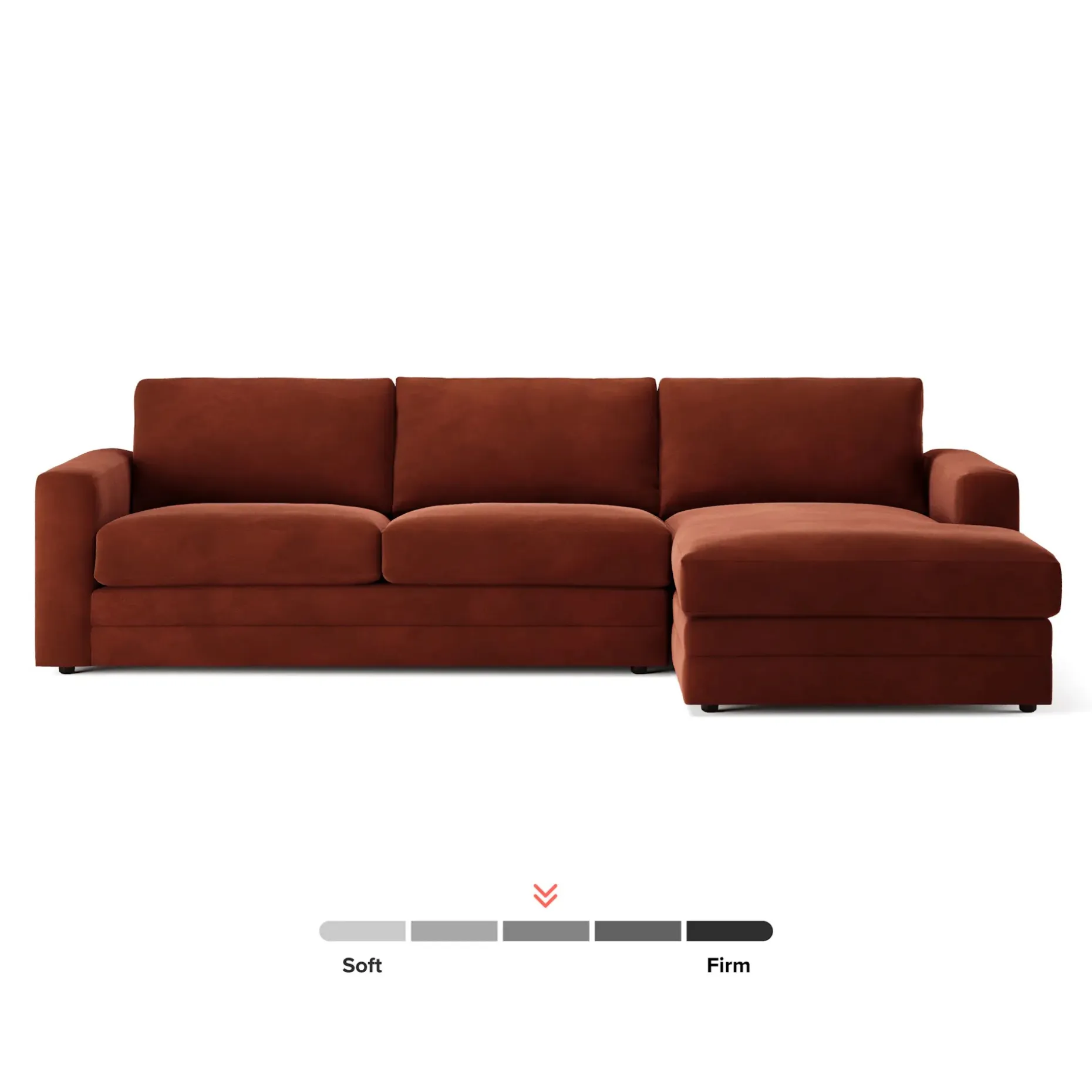 Riley 118.5" Velvet Right Sectional - Hale Rust