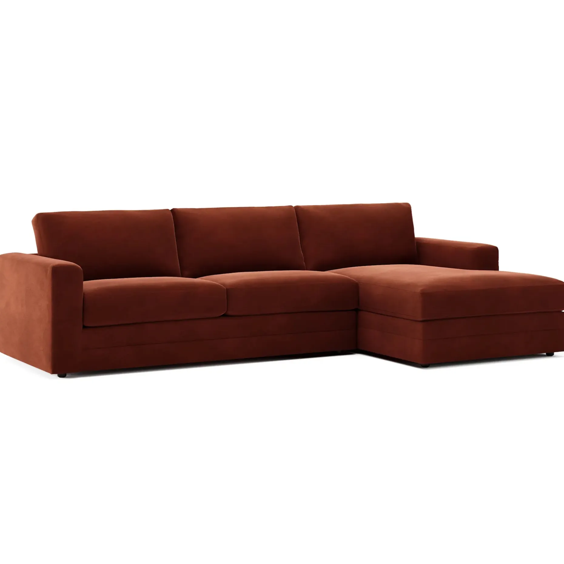 Riley 118.5" Velvet Right Sectional - Hale Rust