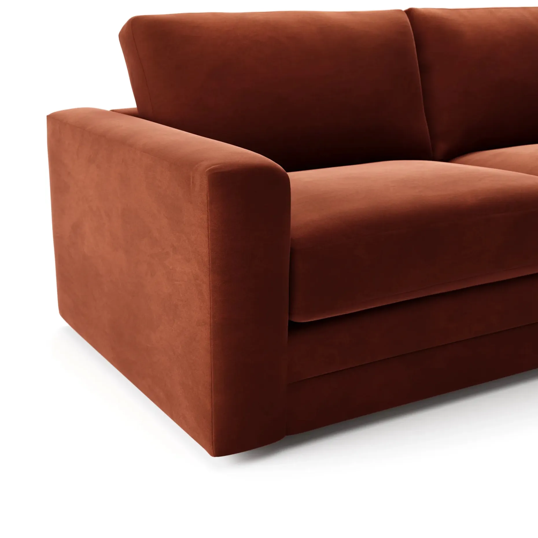 Riley 118.5" Velvet Right Sectional - Hale Rust