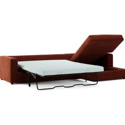 Riley 118" Velvet Right Storage Sleeper Sectional - Hale Rust