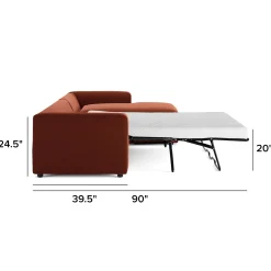 Riley 118" Velvet Right Storage Sleeper Sectional - Hale Rust