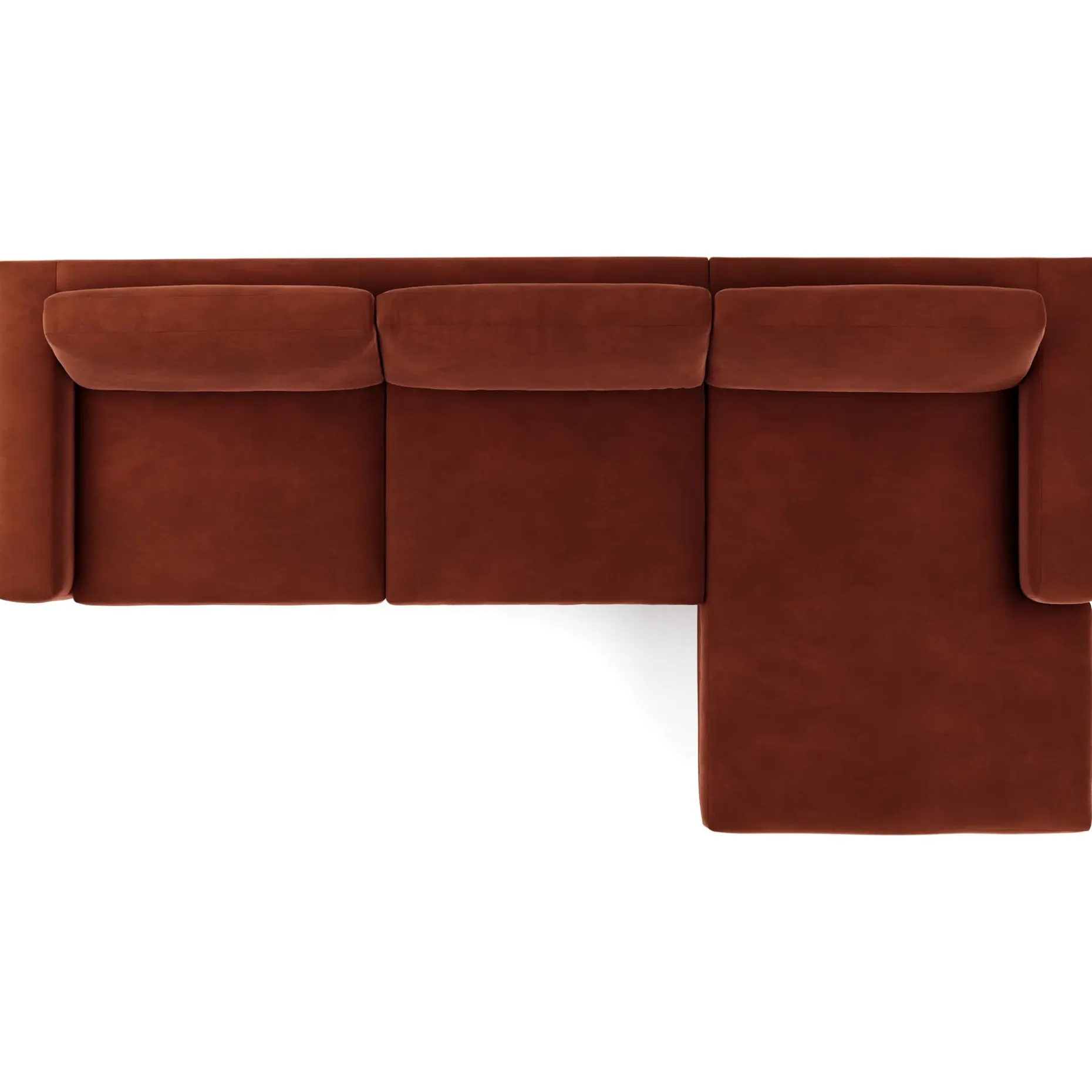 Riley 118" Velvet Right Storage Sleeper Sectional - Hale Rust