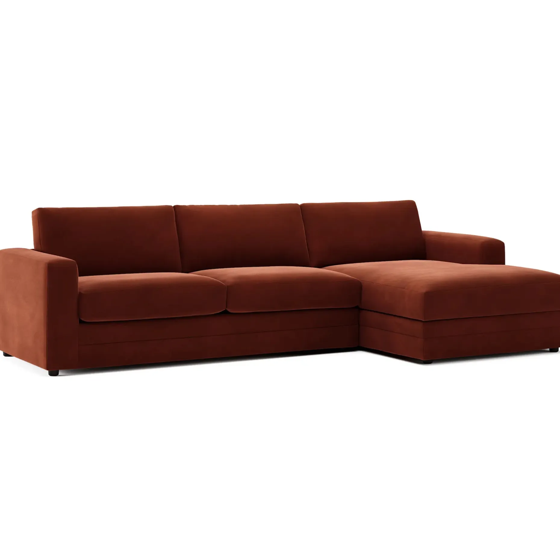 Riley 118" Velvet Right Storage Sleeper Sectional - Hale Rust