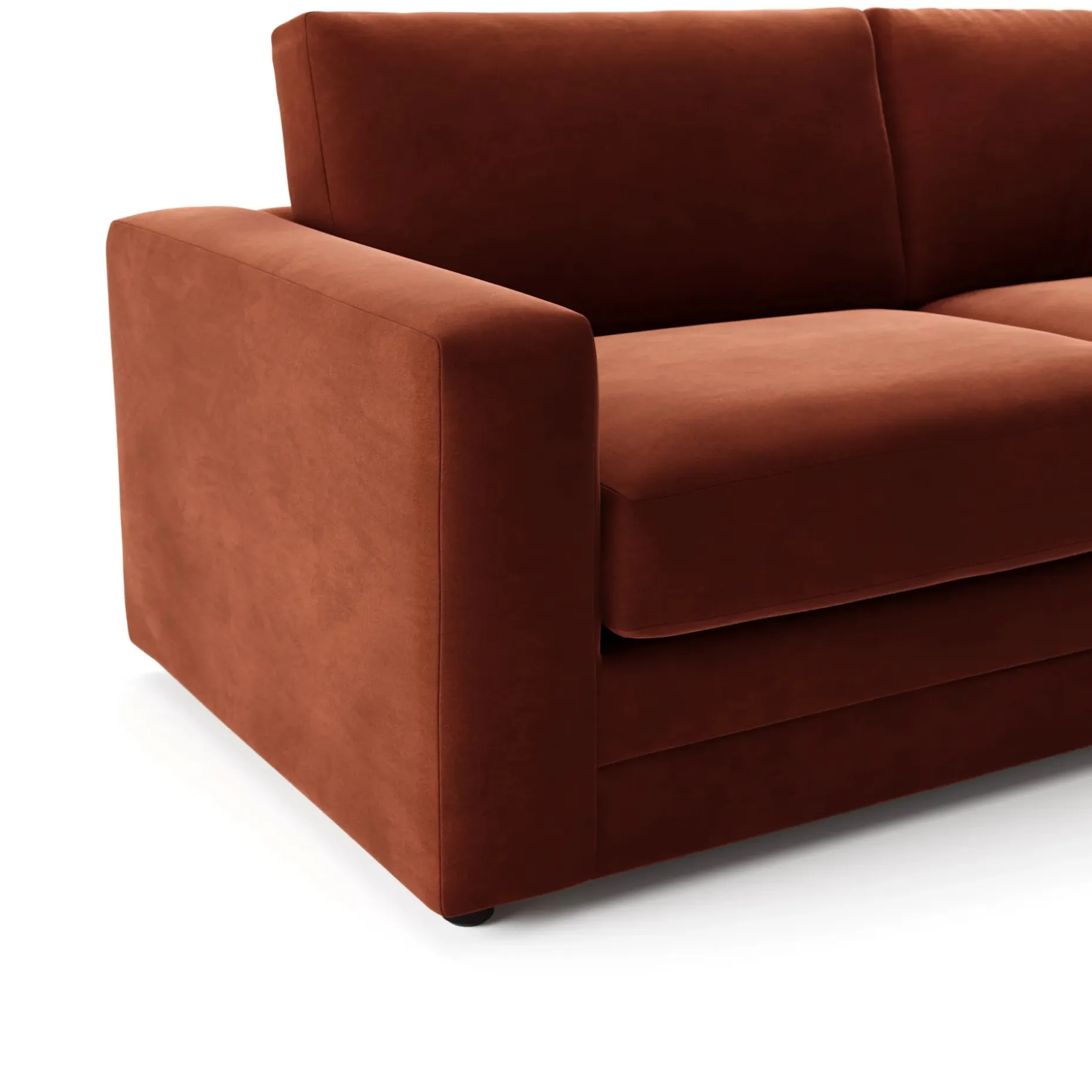 Riley 118" Velvet Right Storage Sleeper Sectional - Hale Rust