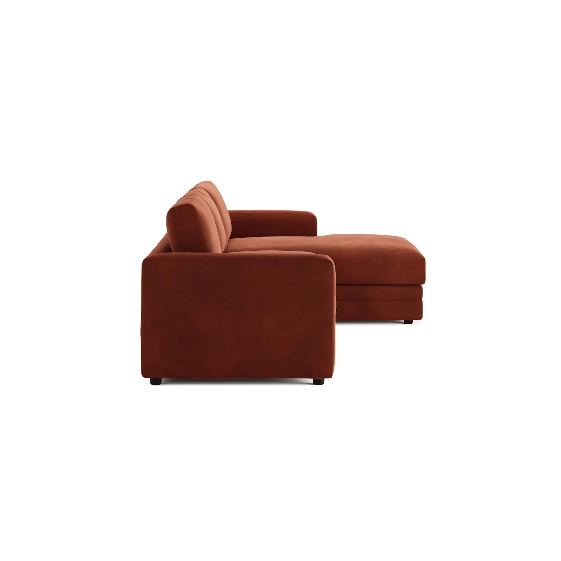 Riley 118" Velvet Right Storage Sleeper Sectional - Hale Rust