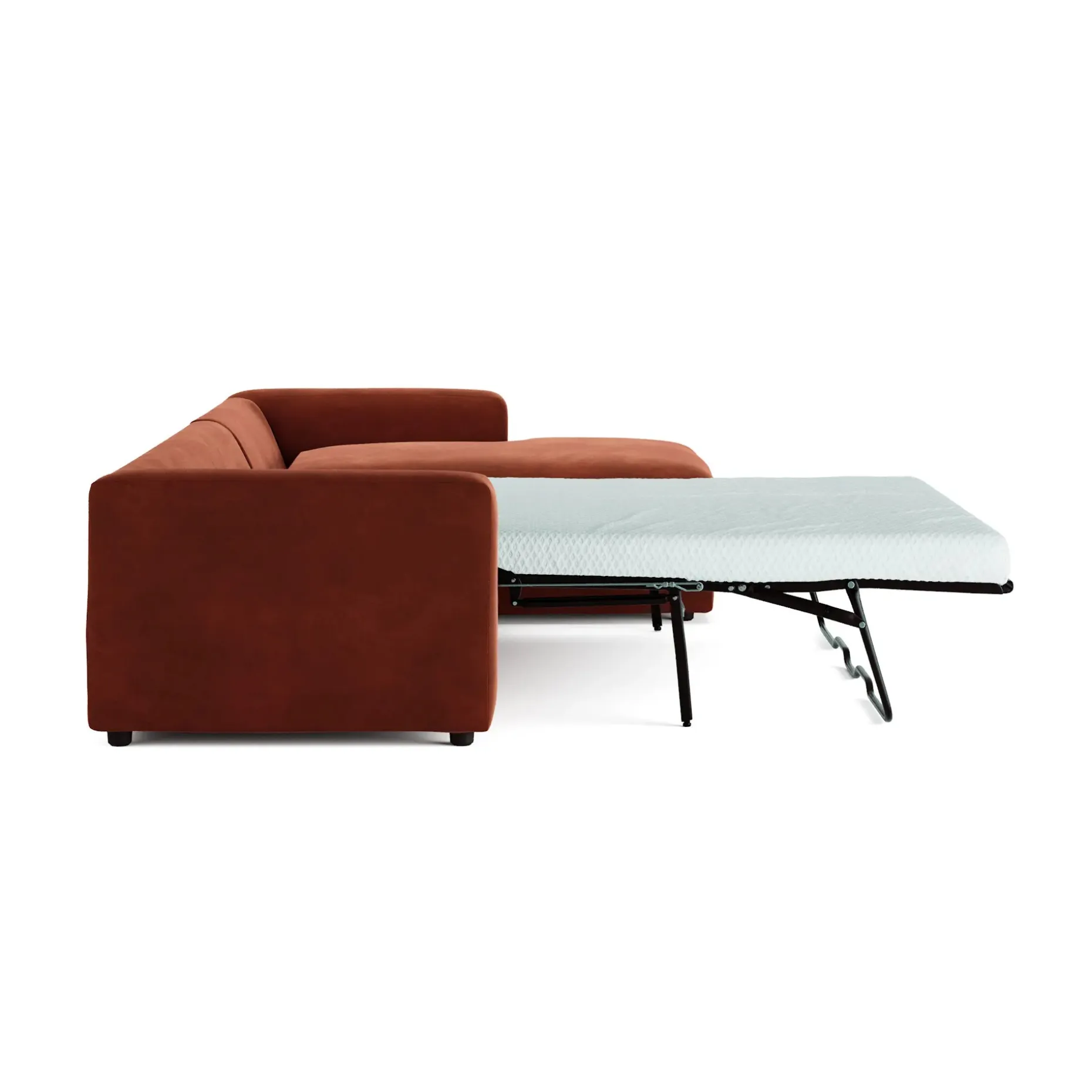Riley 118" Velvet Right Storage Sleeper Sectional - Hale Rust