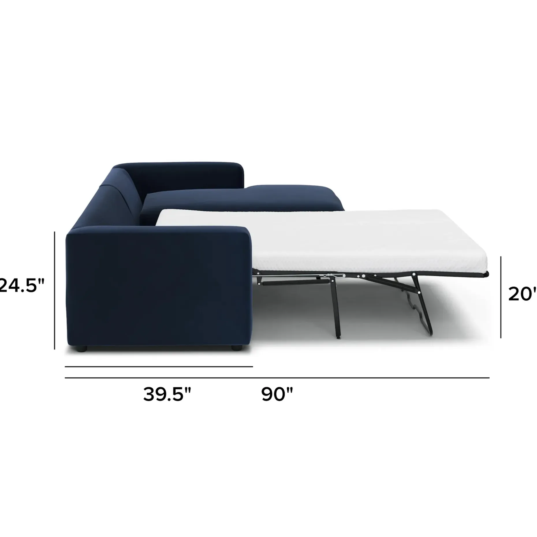 Riley 118" Velvet Right Storage Sleeper Sectional - Hale Ink