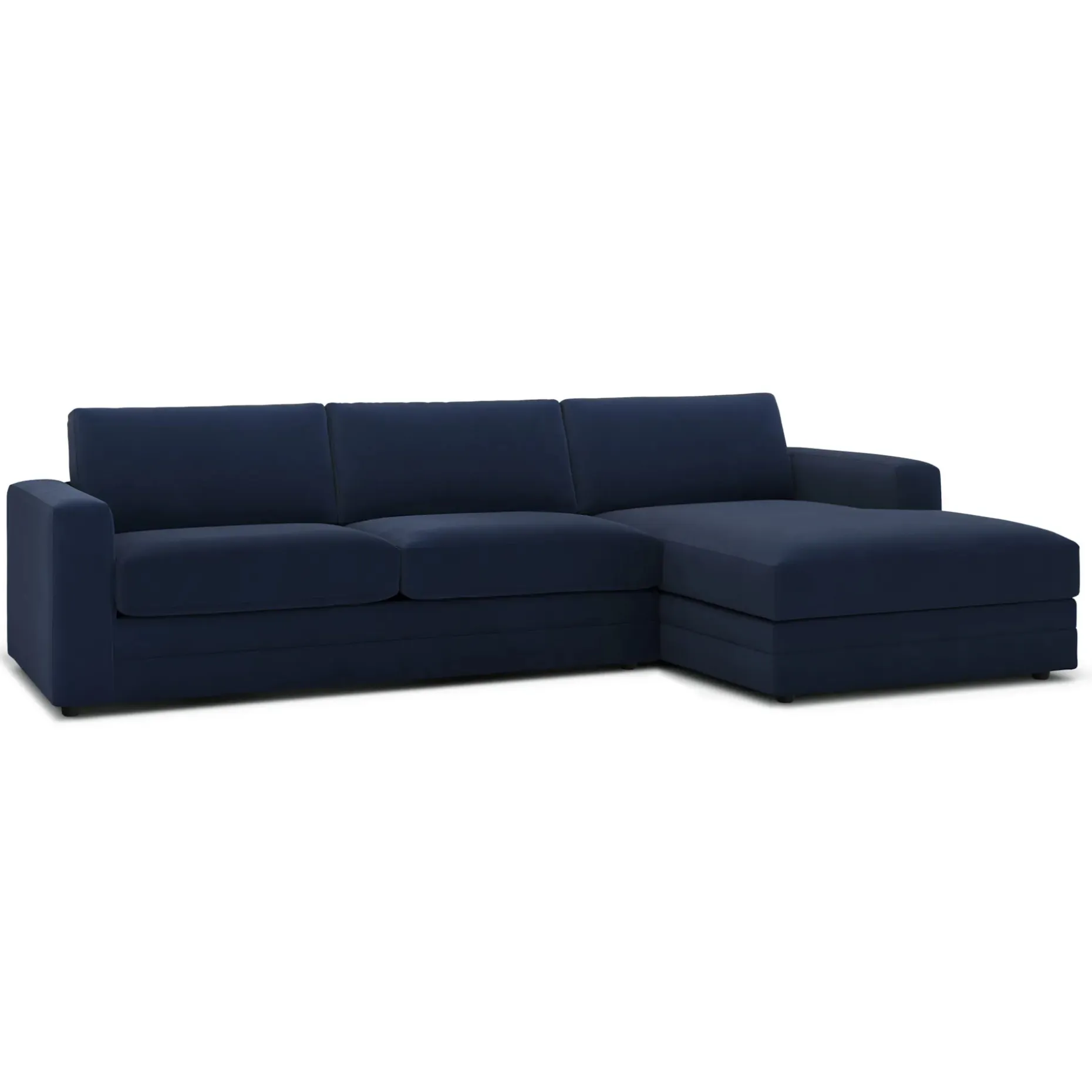 Riley 118" Velvet Right Storage Sleeper Sectional - Hale Ink