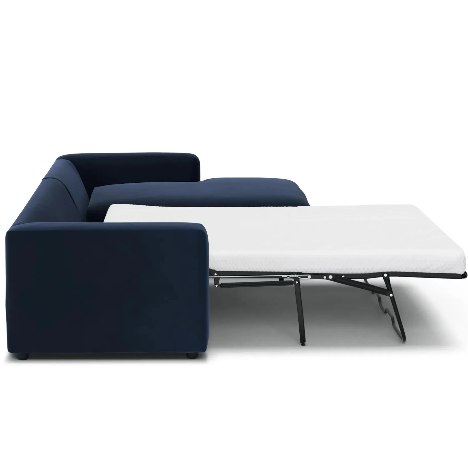 Riley 118" Velvet Right Storage Sleeper Sectional - Hale Ink