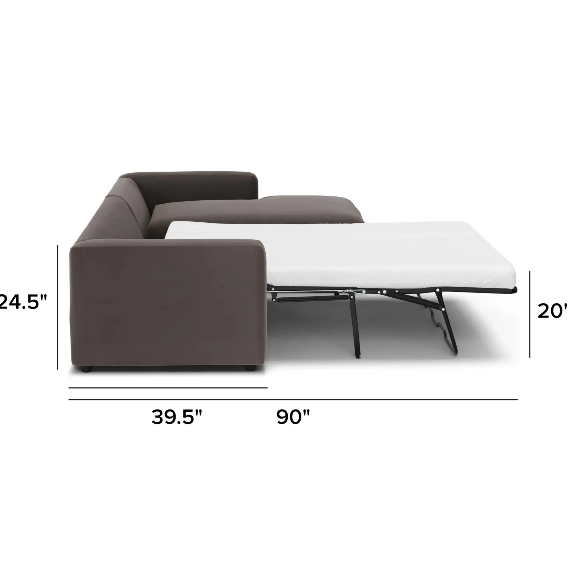 Riley 118" Velvet Right Storage Sleeper Sectional - Hale Warm Gray