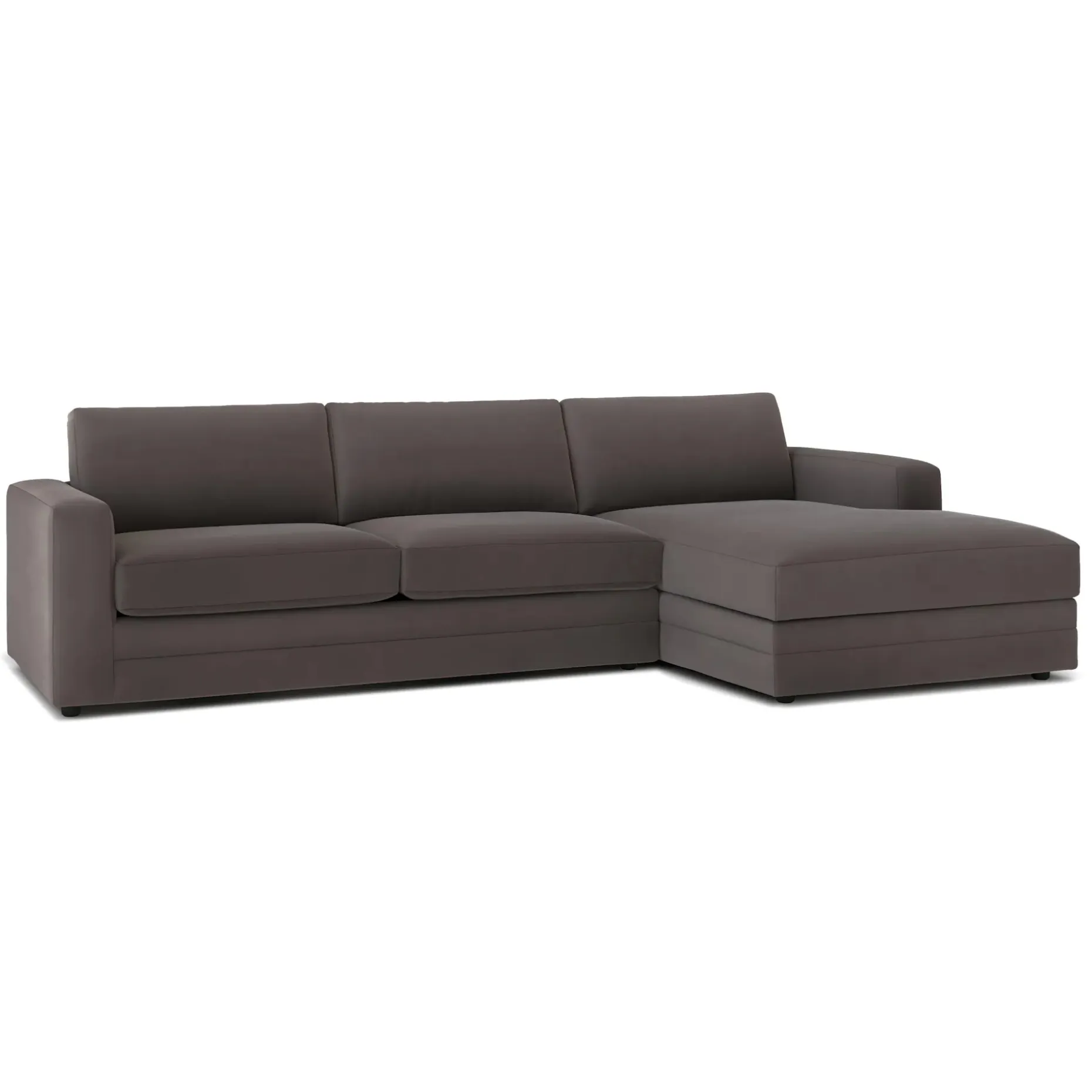 Riley 118" Velvet Right Storage Sleeper Sectional - Hale Warm Gray
