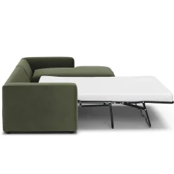 Riley 118" Velvet Right Storage Sleeper Sectional - Hale Fir Green