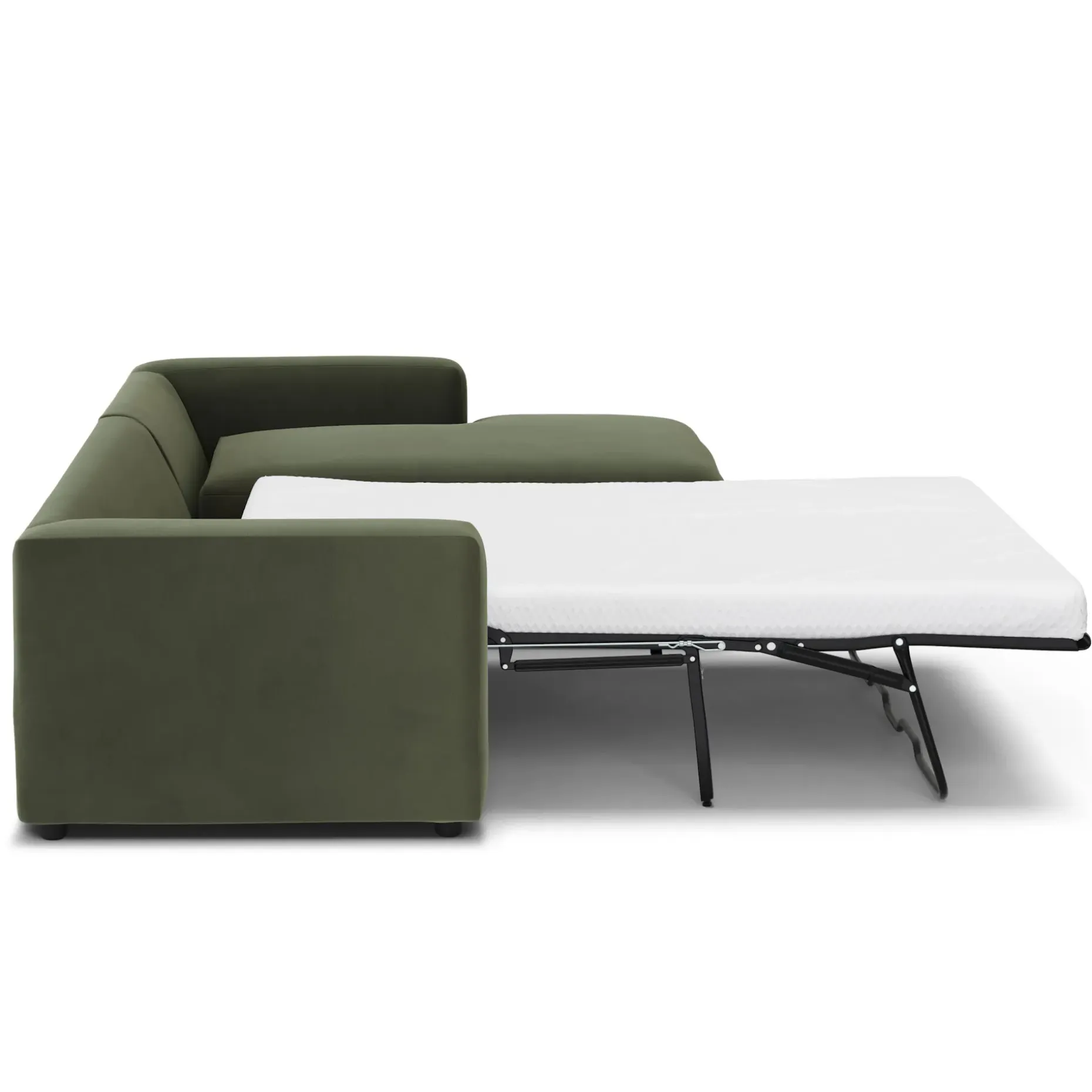 Riley 118" Velvet Right Storage Sleeper Sectional - Hale Fir Green