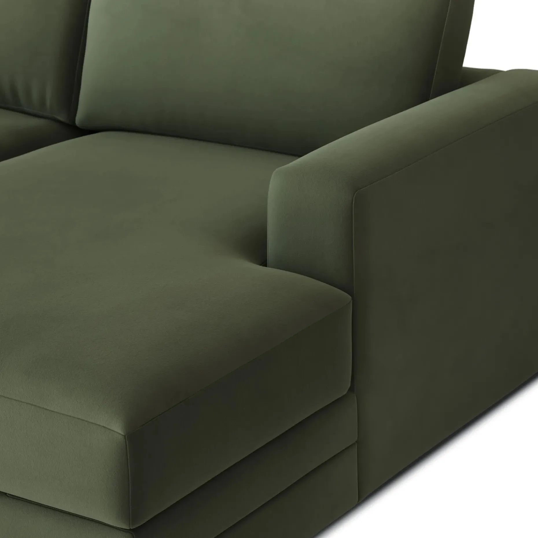 Riley 118" Velvet Right Storage Sleeper Sectional - Hale Fir Green