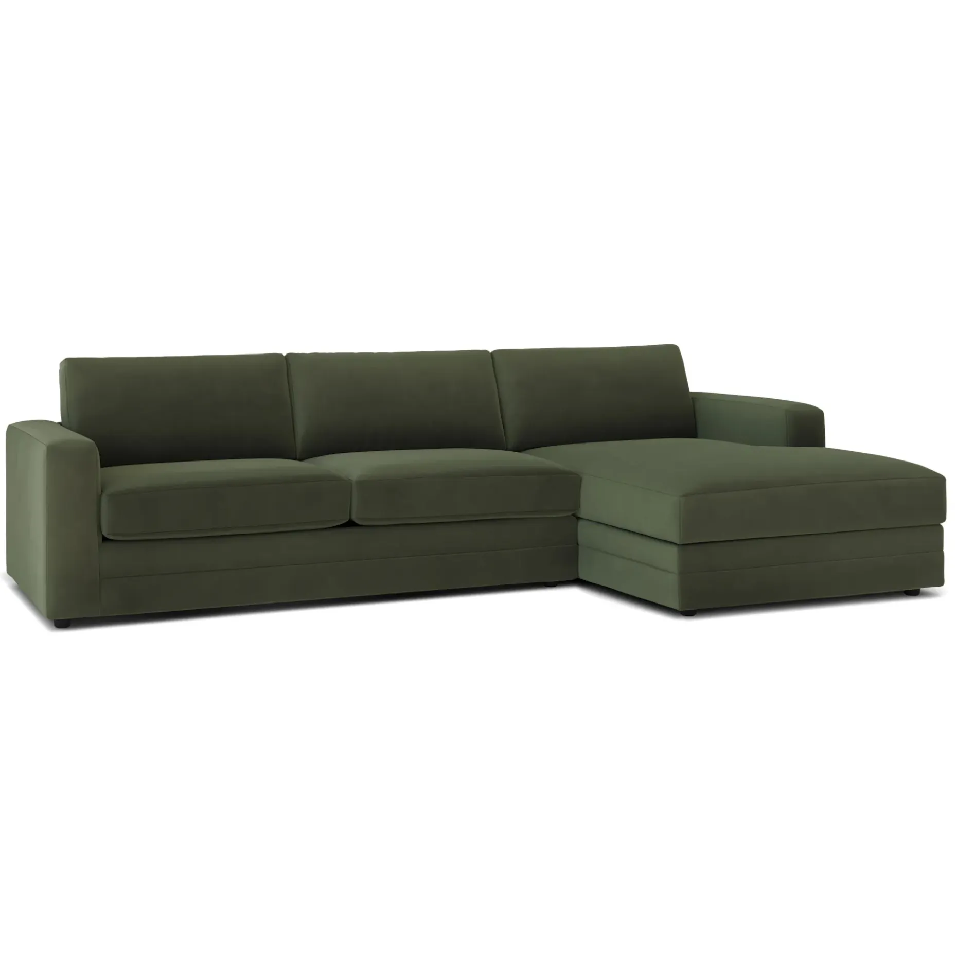 Riley 118" Velvet Right Storage Sleeper Sectional - Hale Fir Green