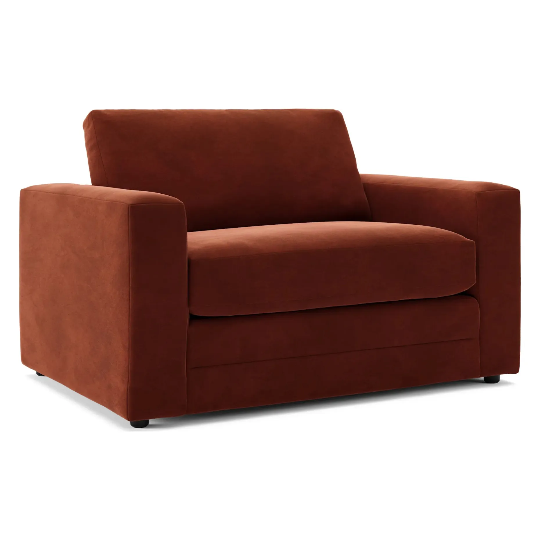 Riley 57.5" Velvet Sleeper Chair - Hale Rust