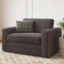 Riley 57.5" Velvet Sleeper Chair - Hale Warm Gray