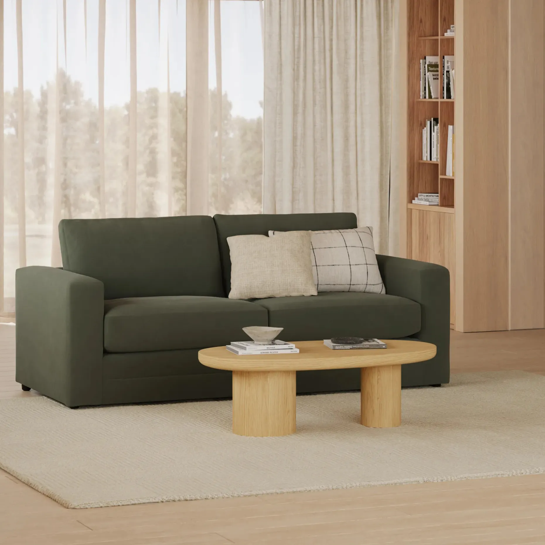 Riley 84" Velvet Sofa Bed - Hale Fir Green