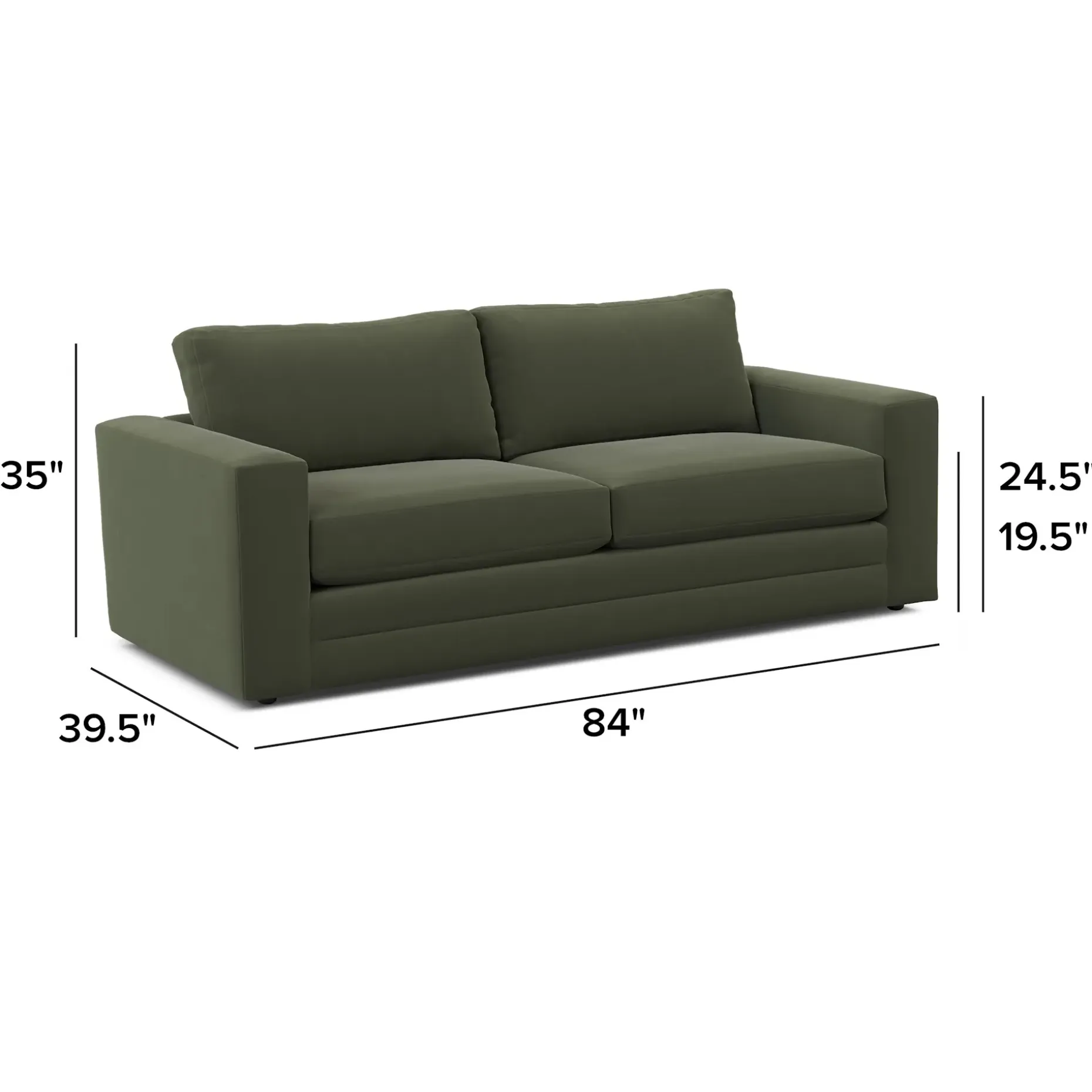 Riley 84" Velvet Sofa Bed - Hale Fir Green