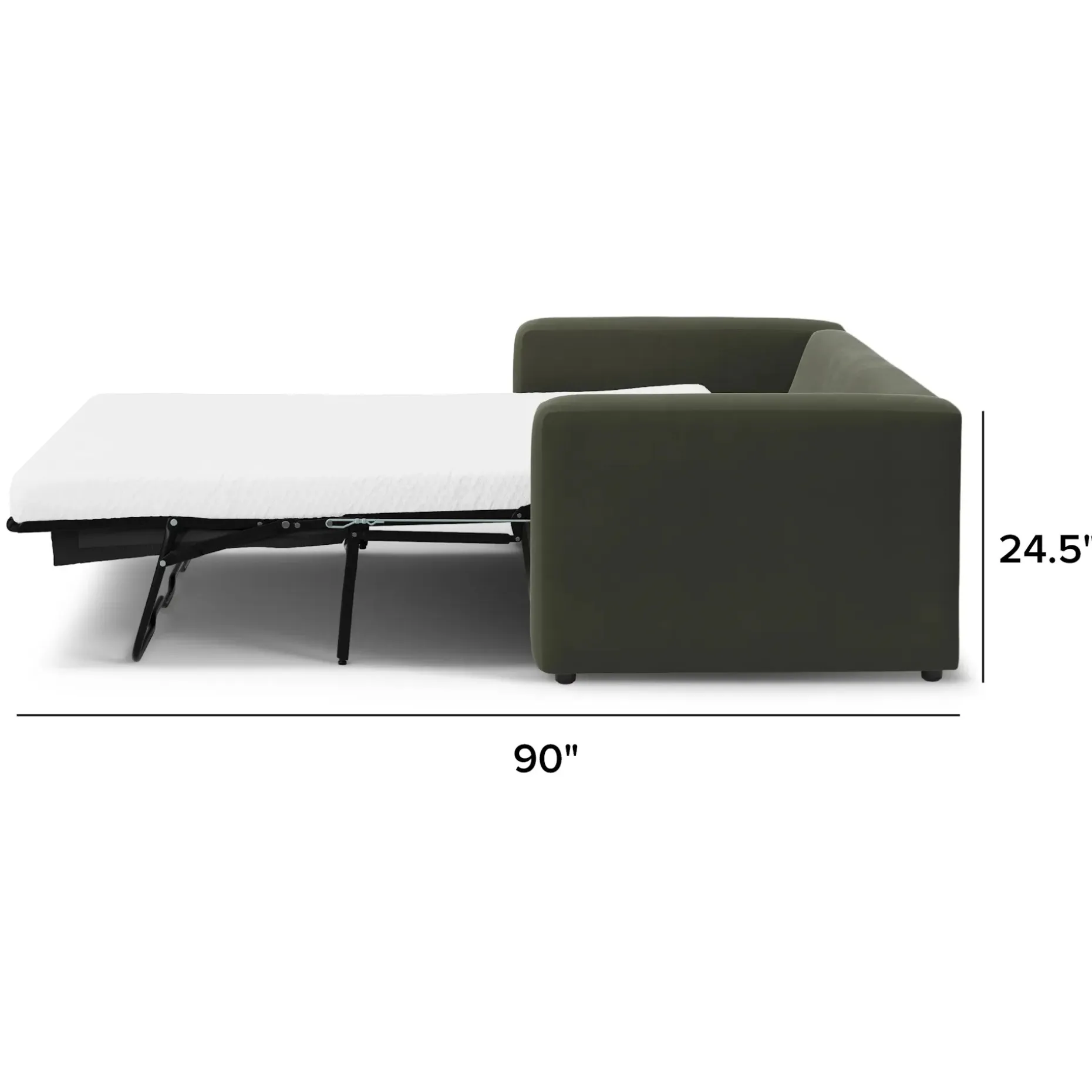 Riley 84" Velvet Sofa Bed - Hale Fir Green