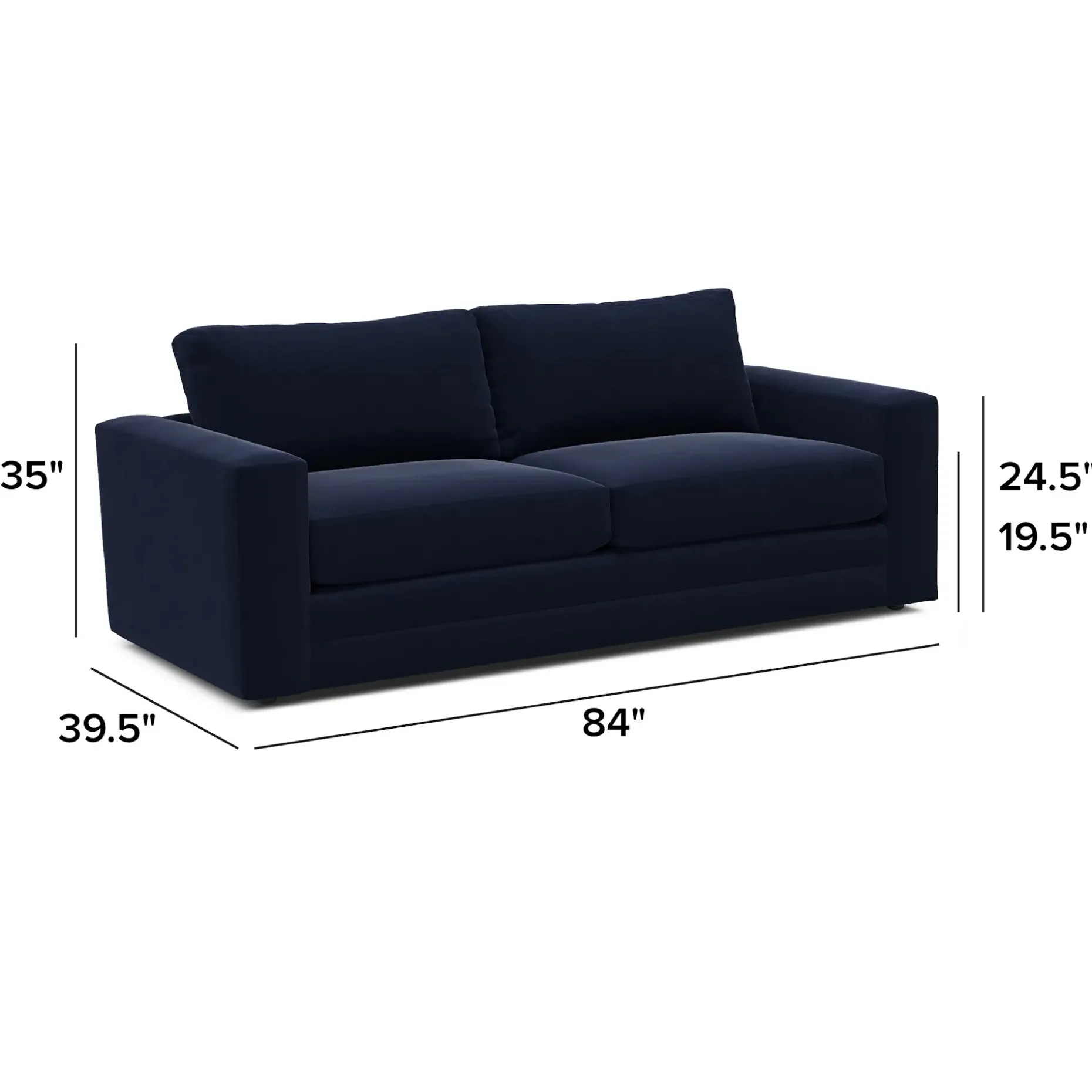Riley 84" Velvet Sofa Bed - Hale Ink