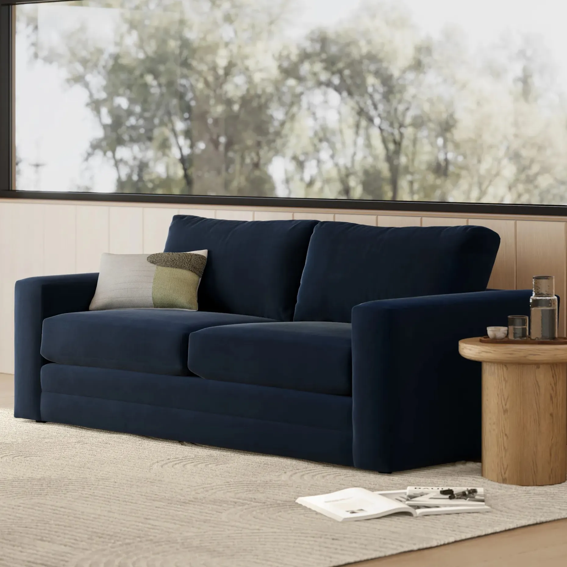Riley 84" Velvet Sofa Bed - Hale Ink