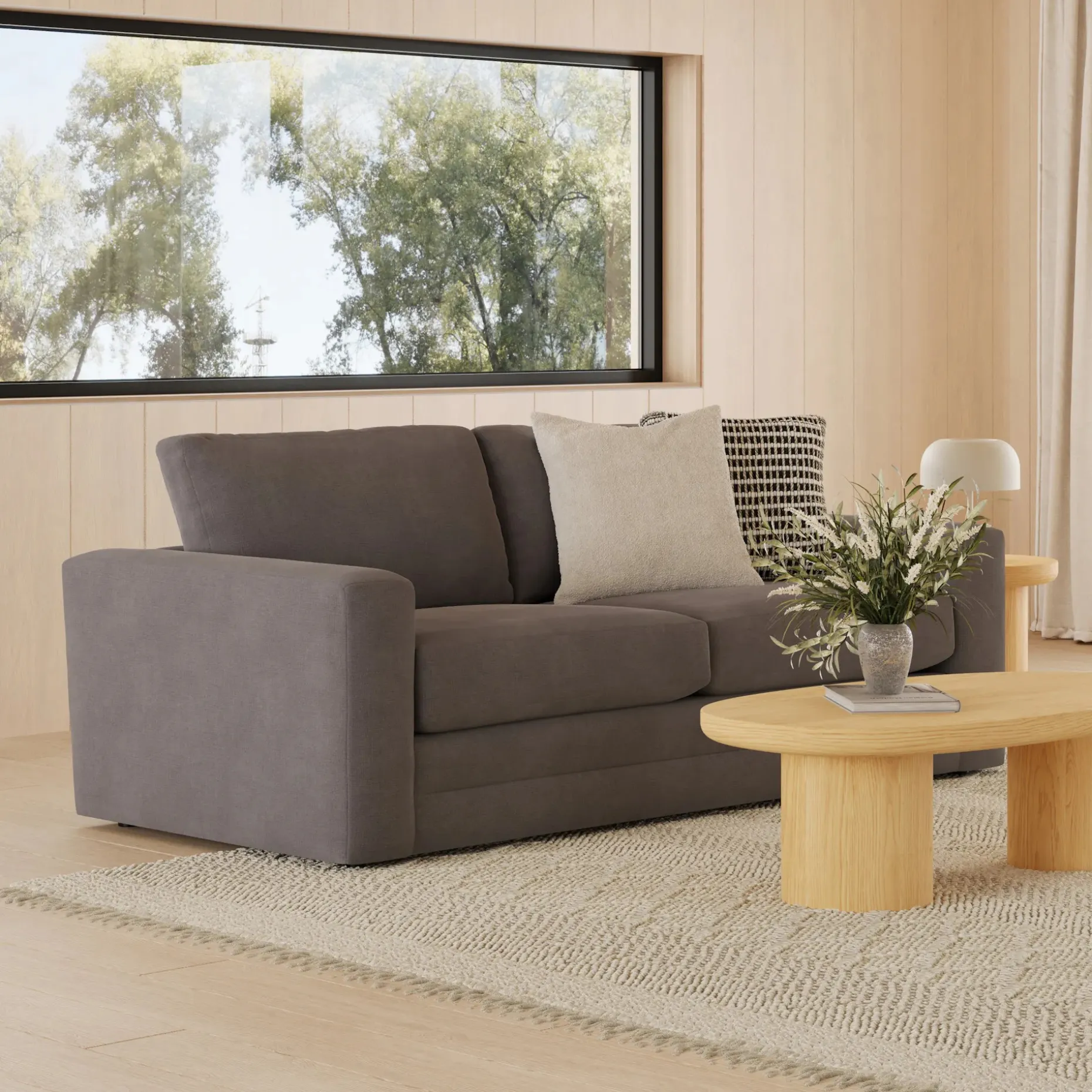 Riley 84" Velvet Sofa - Hale Warm Gray