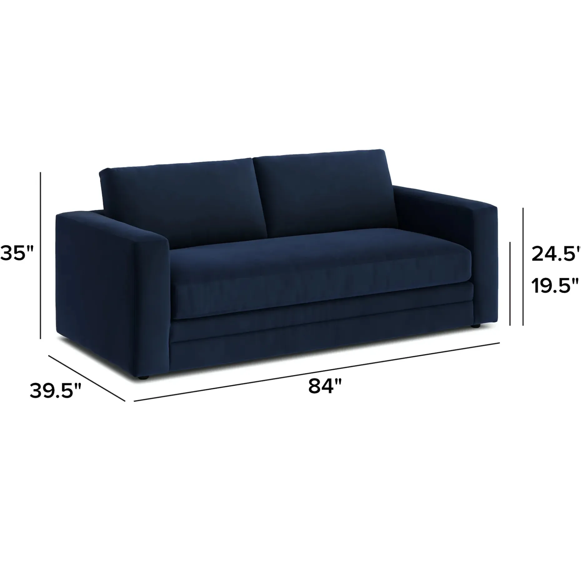 Riley 84" Velvet Storage Sofa - Hale Ink