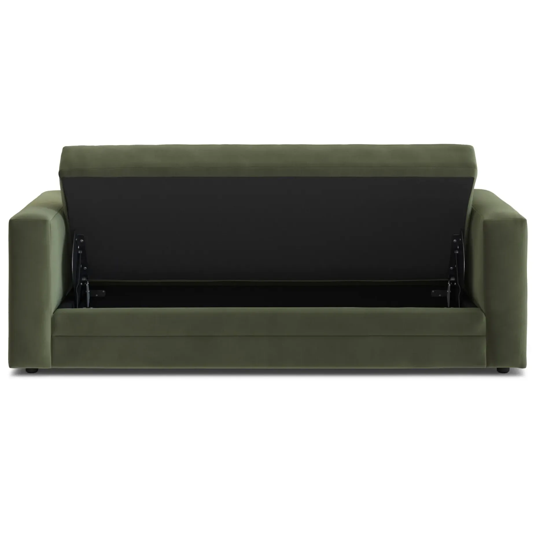 Riley 84" Velvet Storage Sofa - Hale Fir Green