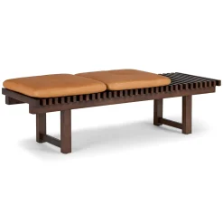 Ripa 59" Leather Bench - Charme Tan