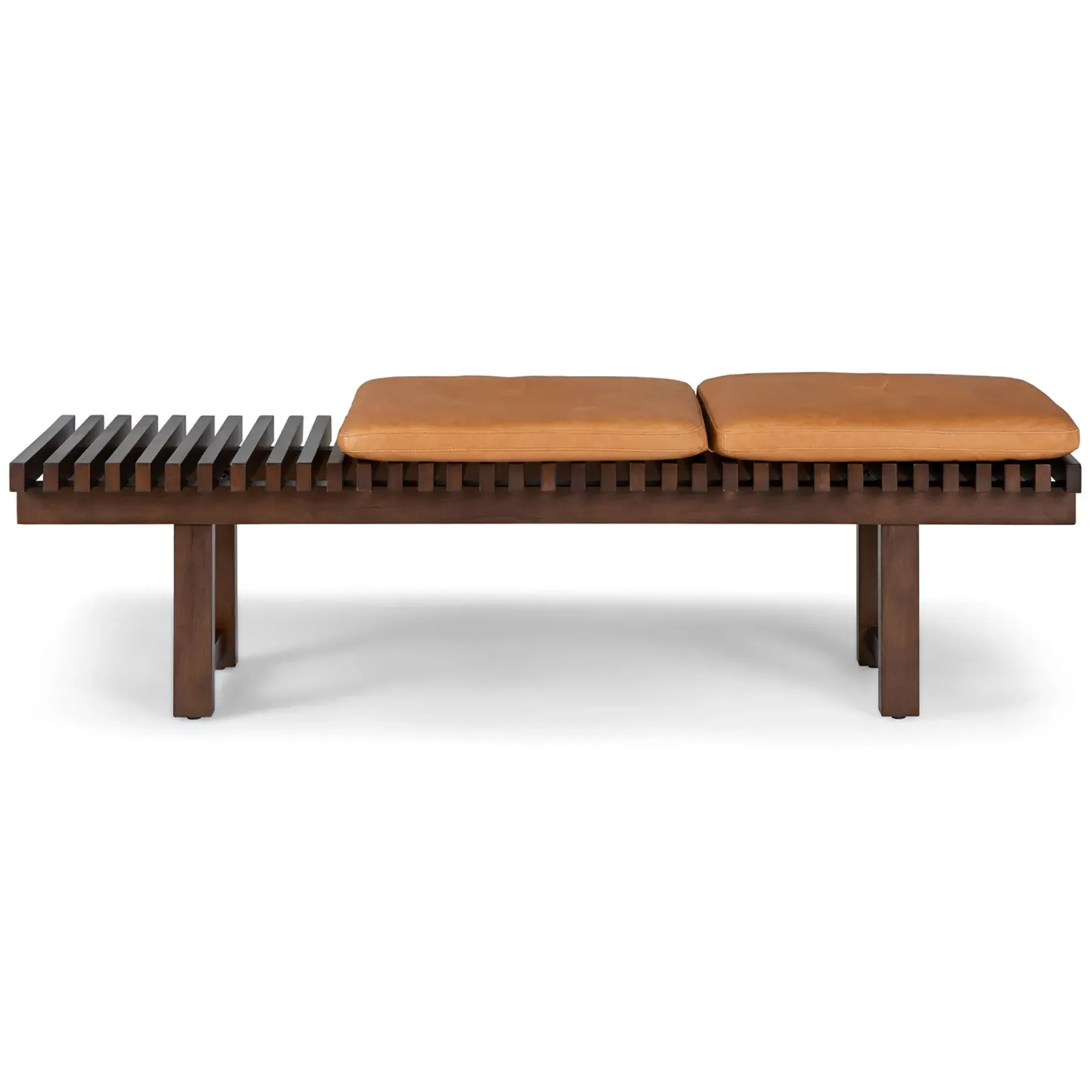 Ripa 59" Leather Bench - Charme Tan