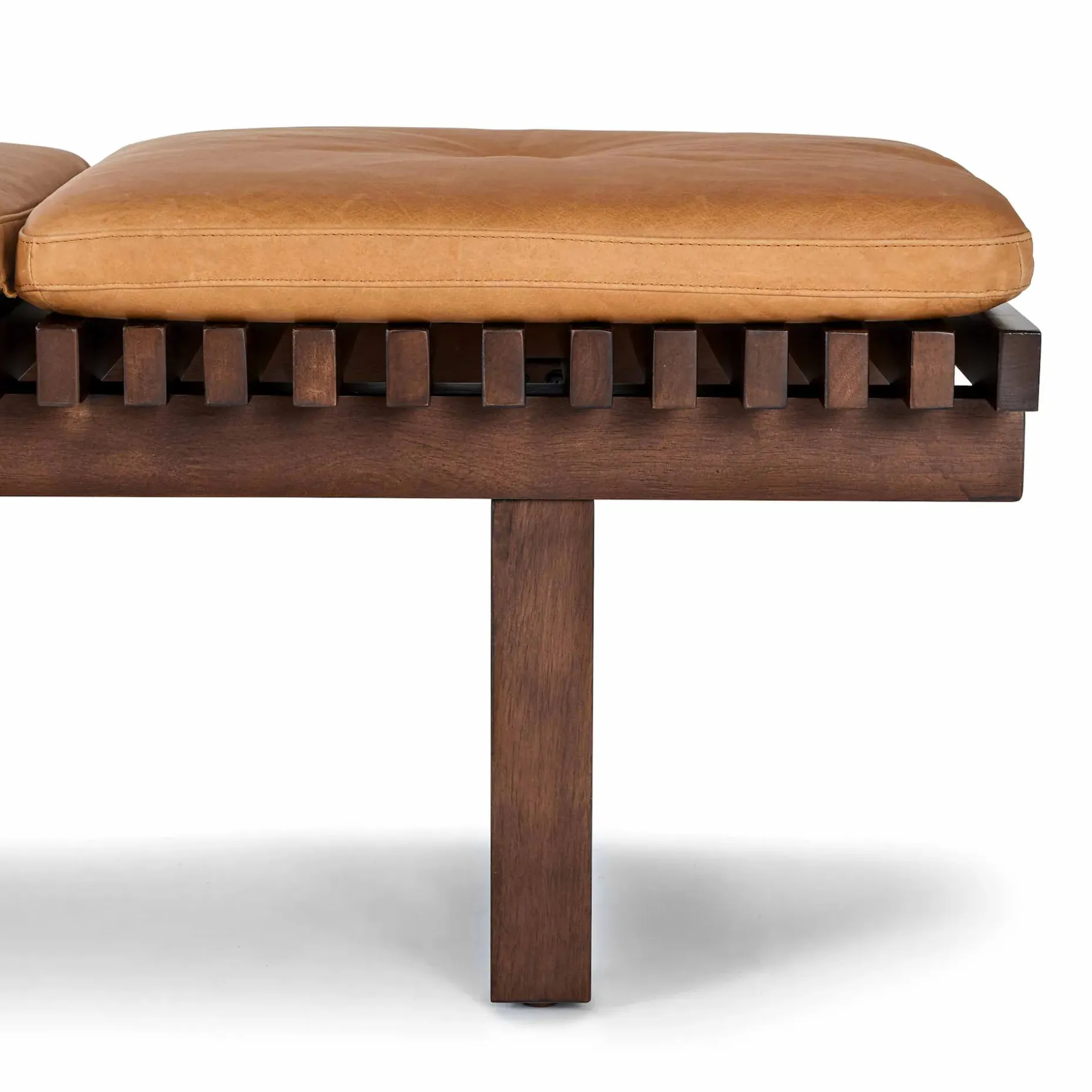 Ripa 59" Leather Bench - Charme Tan