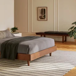 Ripa 59" Leather Bench - Oxford Black