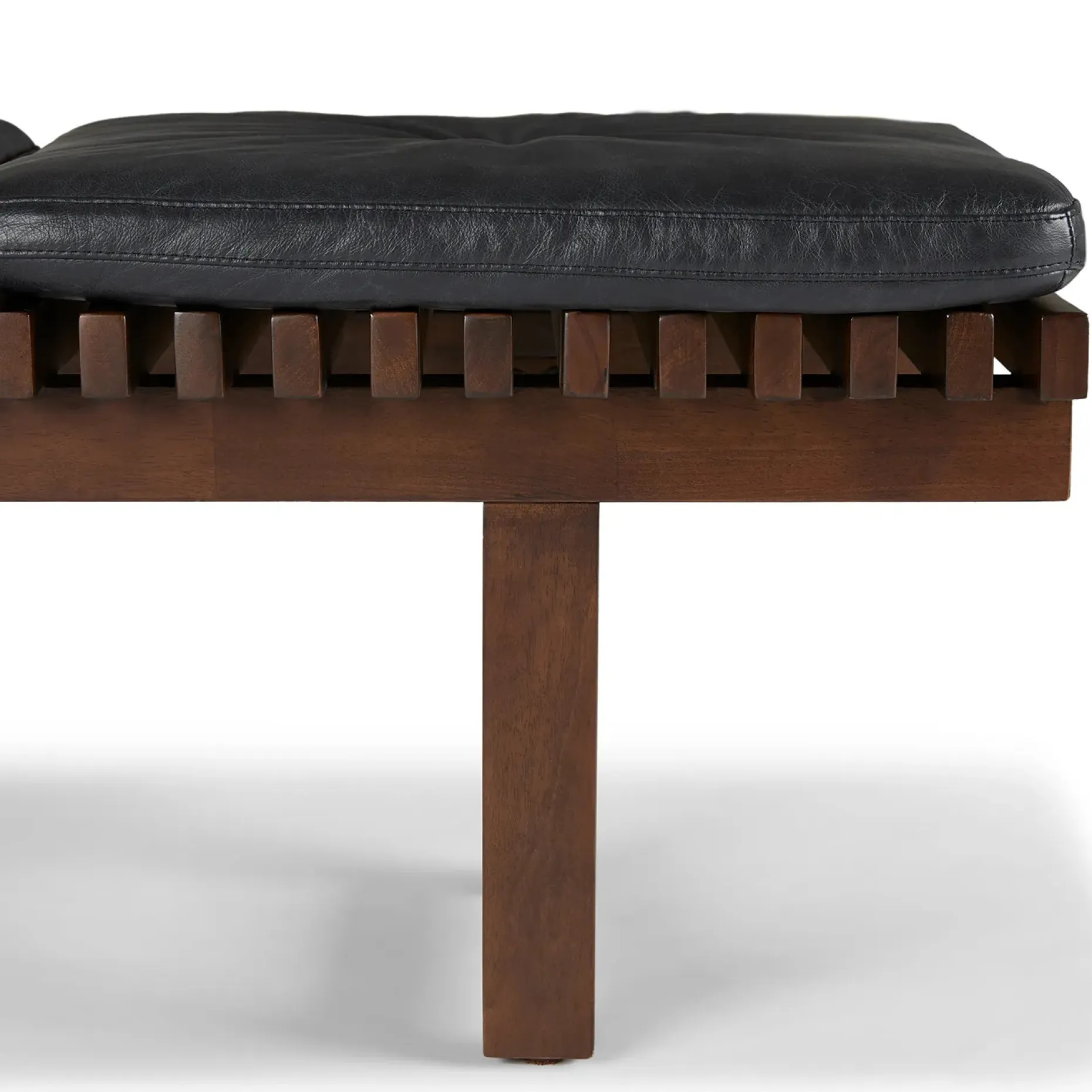 Ripa 59" Leather Bench - Oxford Black