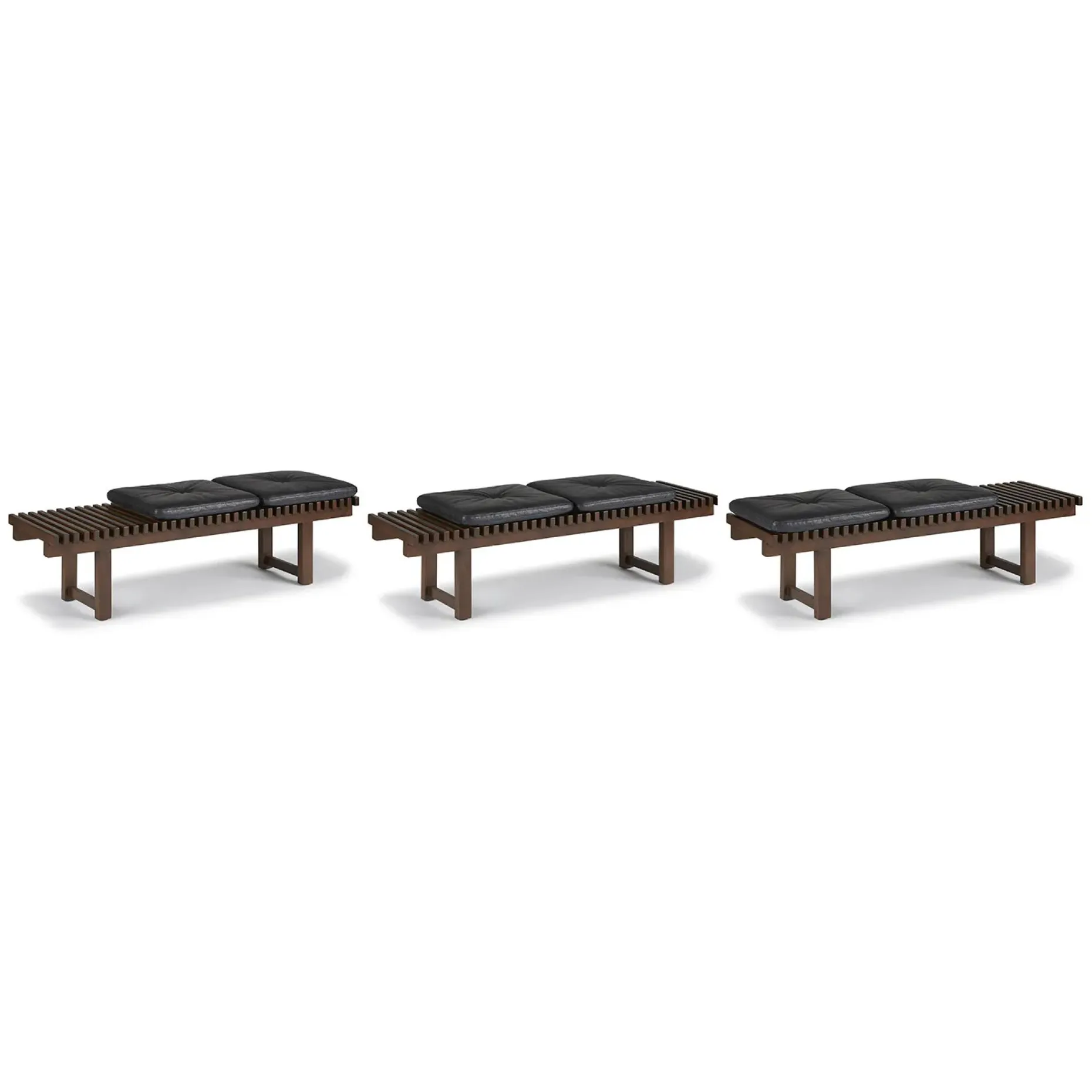 Ripa 59" Leather Bench - Oxford Black