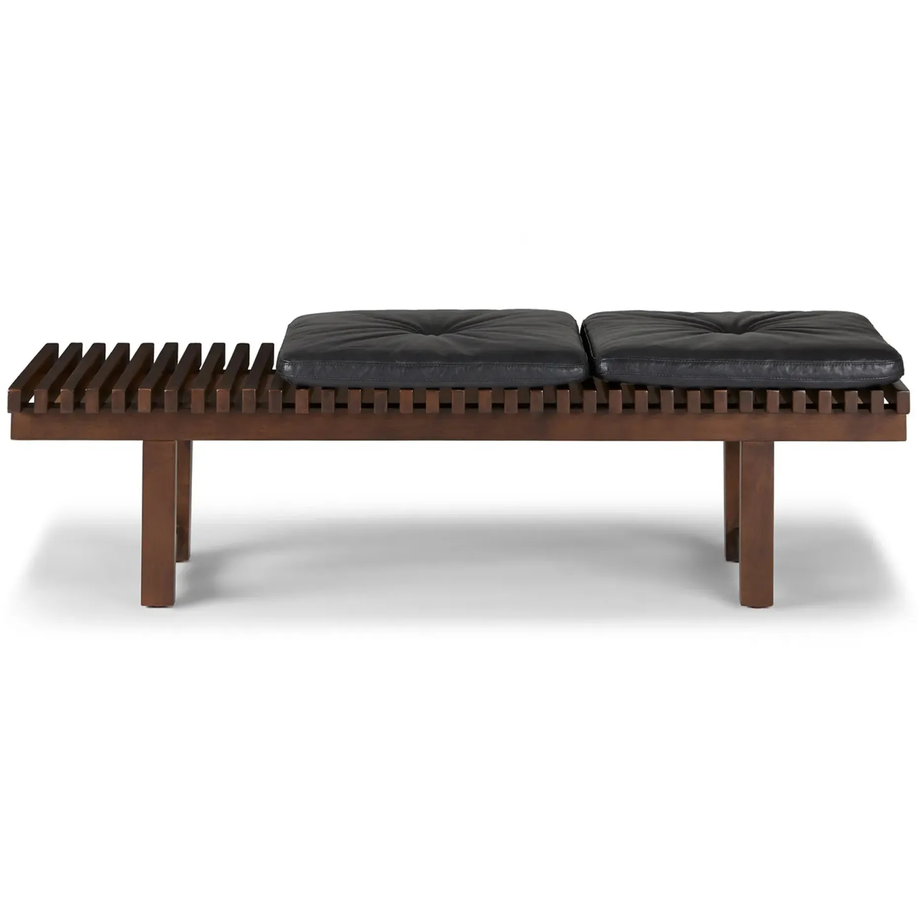 Ripa 59" Leather Bench - Oxford Black
