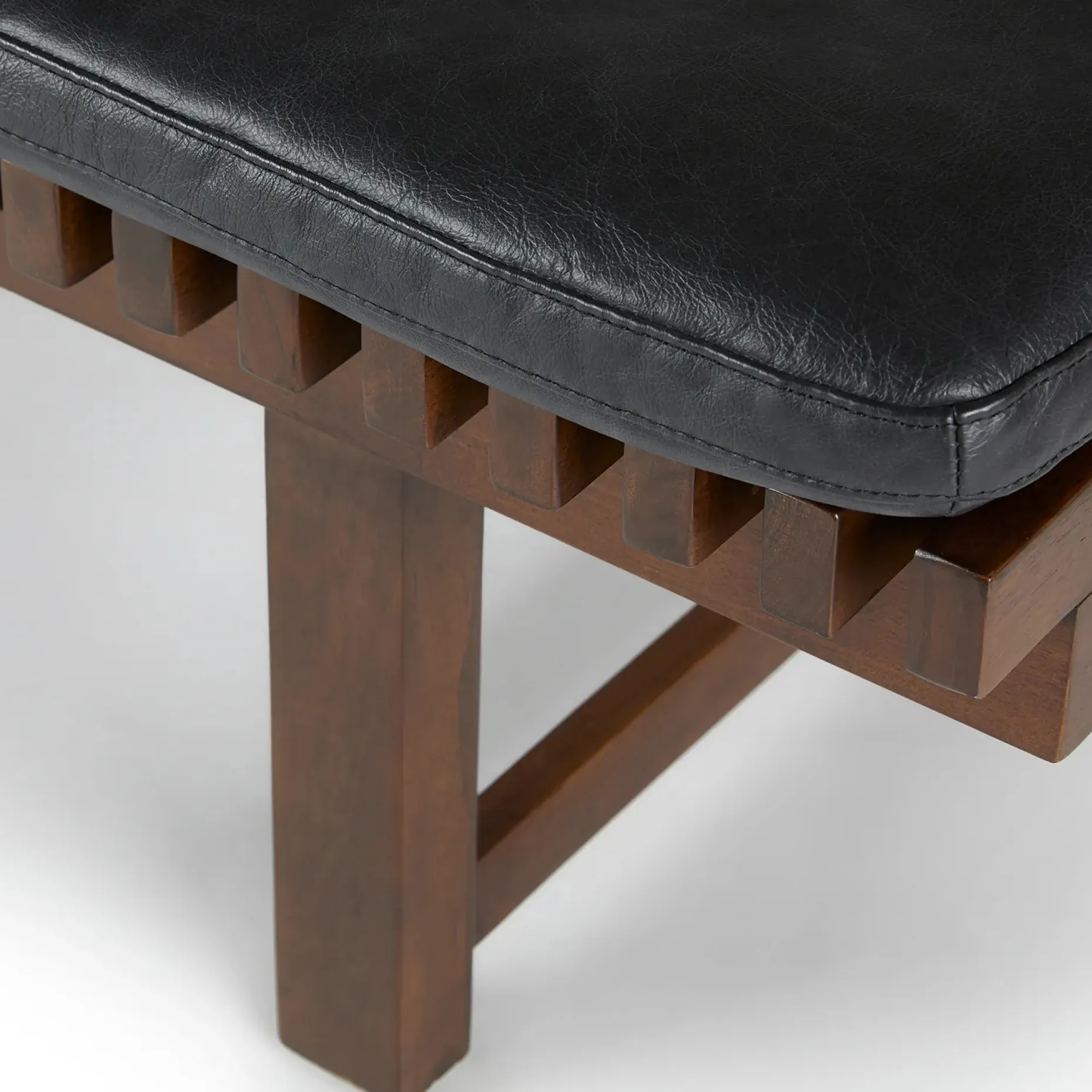 Ripa 59" Leather Bench - Oxford Black