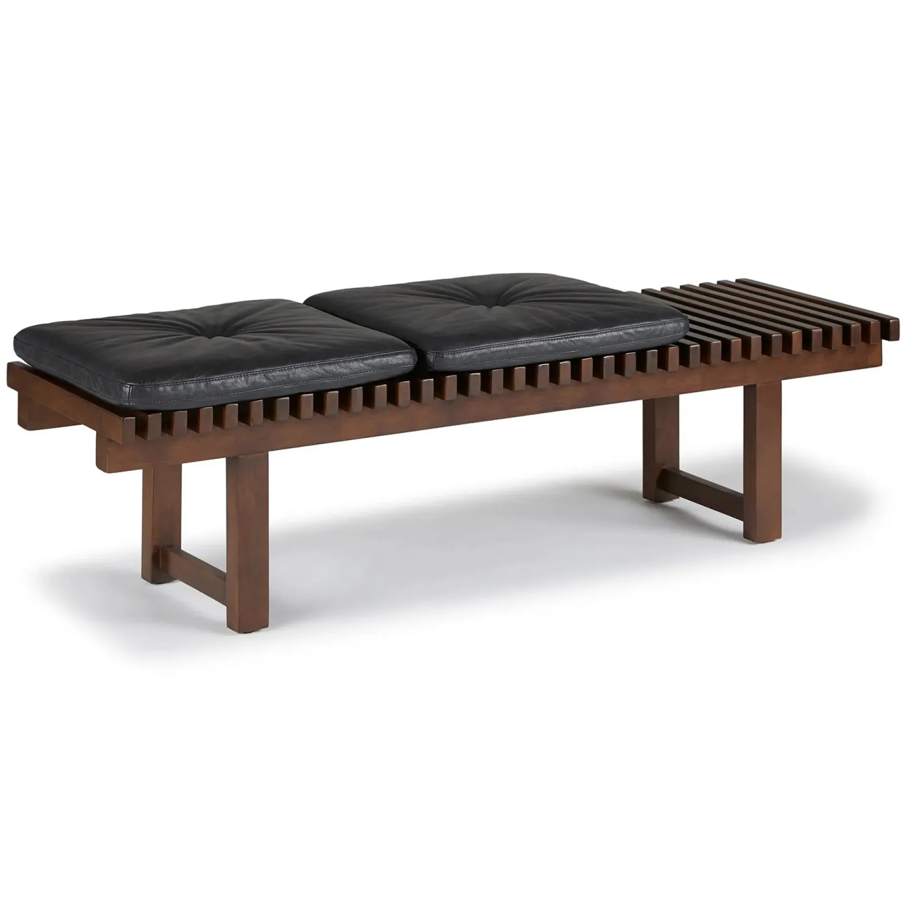 Ripa 59" Leather Bench - Oxford Black
