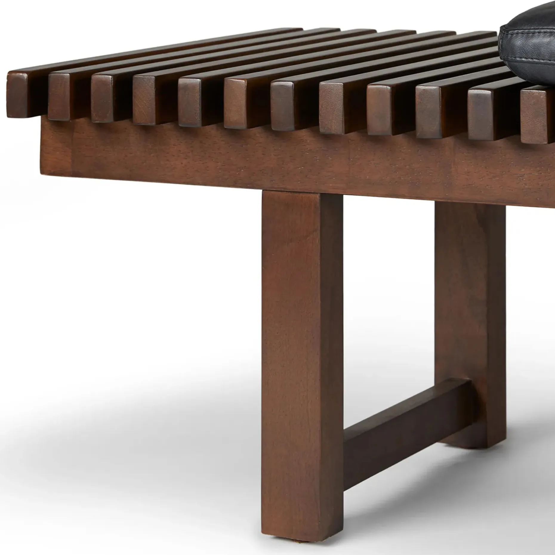 Ripa 59" Leather Bench - Oxford Black