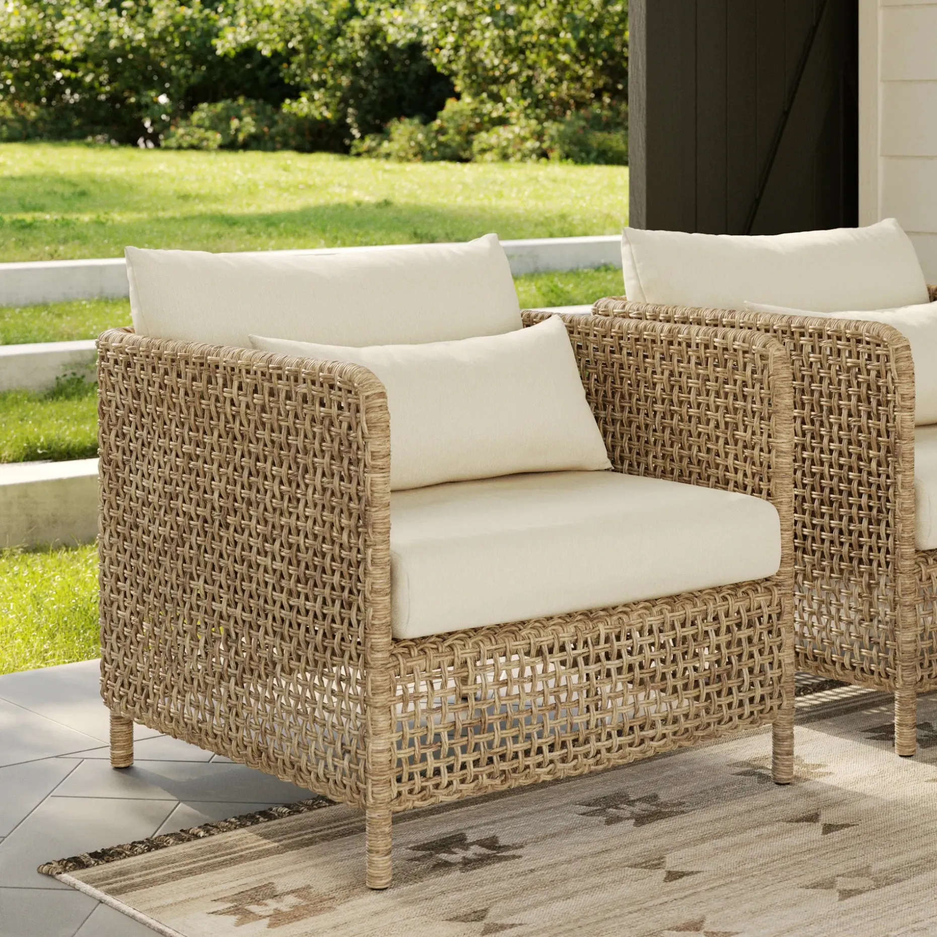 Robbi 32.5" Outdoor Lounge Chair - Dravite Ivory